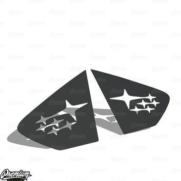 Subaru Stars Logo Rally Flag Rear Quarter Window DECAL