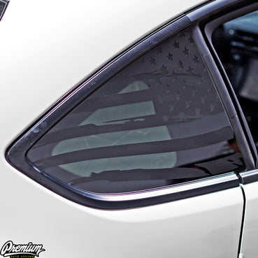 2022-2026 Subaru BRZ Quarter Window Distressed US Flag Decals (Pair)