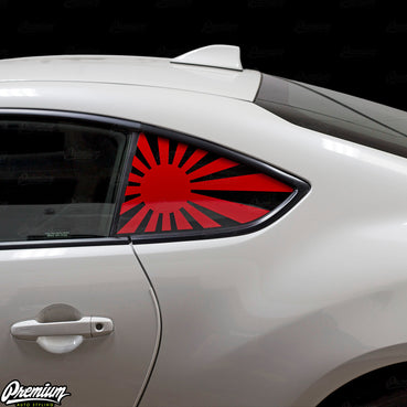 JDM RISING SUN Flag QUARTER Window DECAL - Gloss Red | 2022+ BRZ & GR86