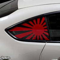 JDM RISING SUN Flag QUARTER Window DECAL - Gloss Red | 2022+ BRZ & GR86