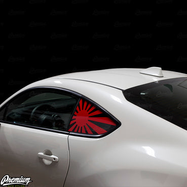 JDM RISING SUN Flag QUARTER Window DECAL - Gloss Red | 2022+ BRZ & GR86