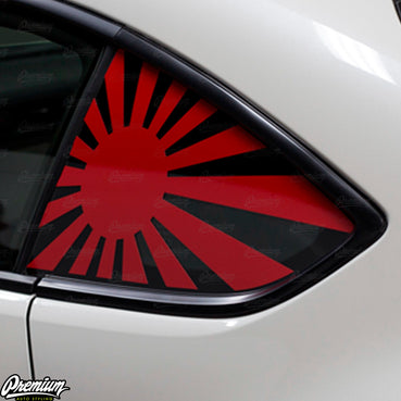 JDM RISING SUN Flag QUARTER Window DECAL - Gloss Red | 2022+ BRZ & GR86