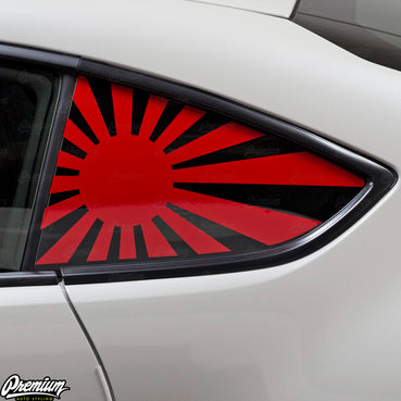 JDM RISING SUN Flag QUARTER Window DECAL - Gloss Red | 2022+ BRZ & GR86
