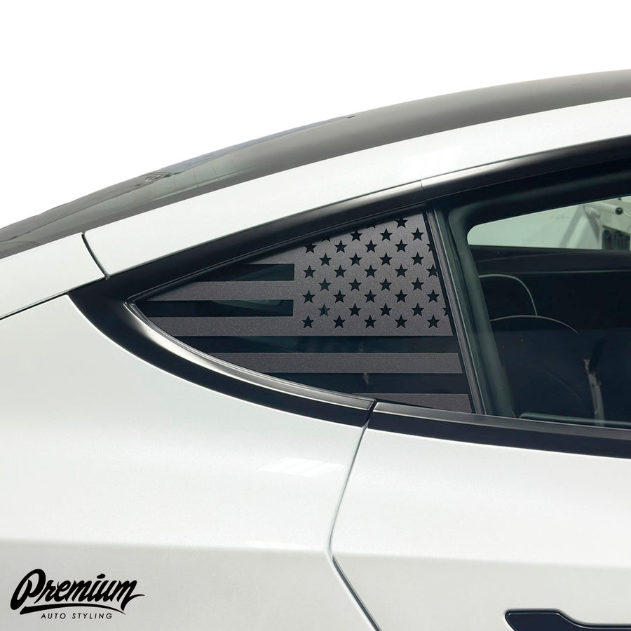 TESLA MODEL 3 | QUARTER WINDOW DECAL - US FLAG