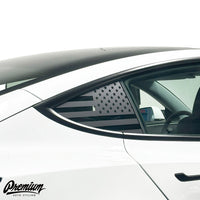 TESLA MODEL 3 | QUARTER WINDOW DECAL - US FLAG