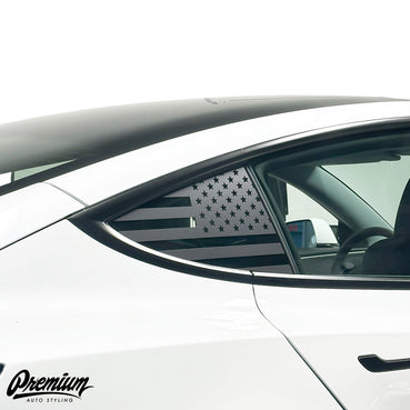 TESLA MODEL 3 | QUARTER WINDOW DECAL - US FLAG