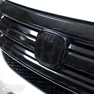 Front Emblem Gloss Black/Satin Black - Stealth Vinyl Overlay | Honda Pilot 2016-2018