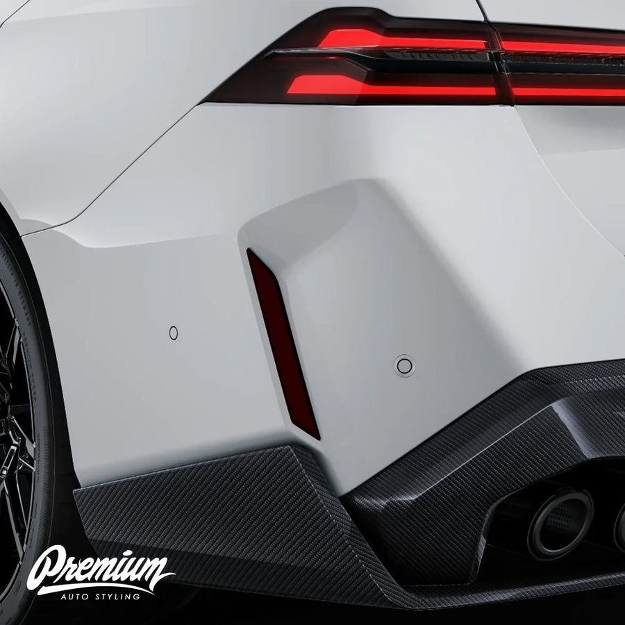 Rear Bumper Smoked Tint Reflector Overlays (BMW G90 M5)