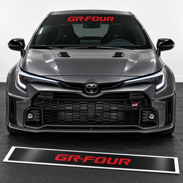 2023–2026 Toyota GR Corolla GR-FOUR Windshield Banner | Satin Black Vinyl Decal