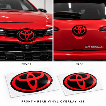 2023–2026 Toyota GR Corolla Emblem Overlays | Front & Rear Vinyl Badge Kit