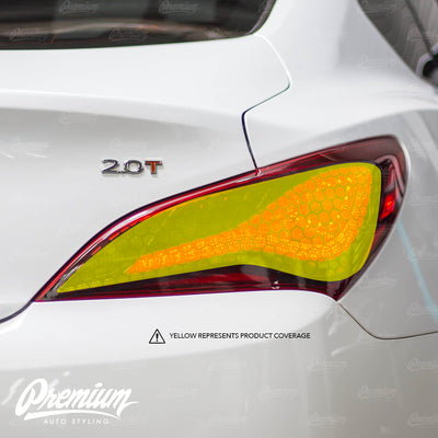 Smoked Honeycomb Tail Light Tint Overlays | 2013-2017 Hyundai Genesis Coupe