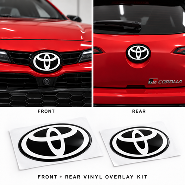 2023–2026 Toyota GR Corolla Emblem Overlays | Front & Rear Vinyl Badge Kit