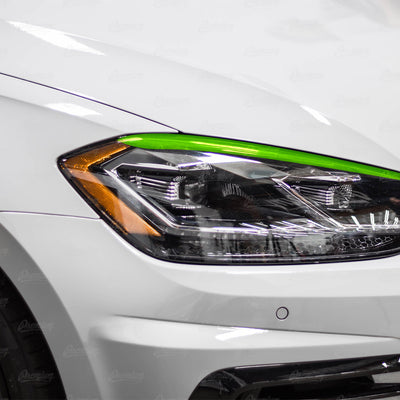 Headlight Sleek Eyelid Overlay - Blackout | 2018-2020 Volkswagen Golf R