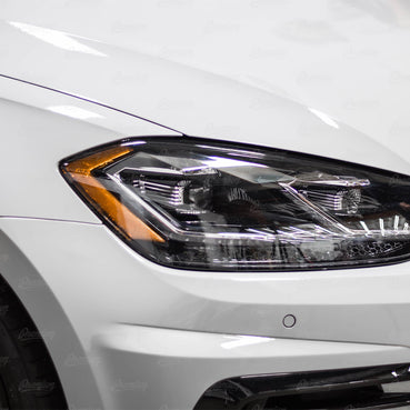 Headlight Sleek Eyelid Overlay - Blackout | 2018-2020 Volkswagen Golf R