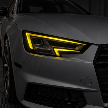 2017–2019 Audi A4 / S4 B9 DRL Tint + Amber Delete Overlays | Pre-Cut Headlight Vinyl Kit