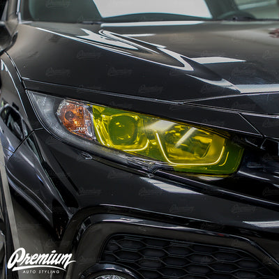 Headlight Face with DRL Cut Out JDM Yellow Tint Overlay