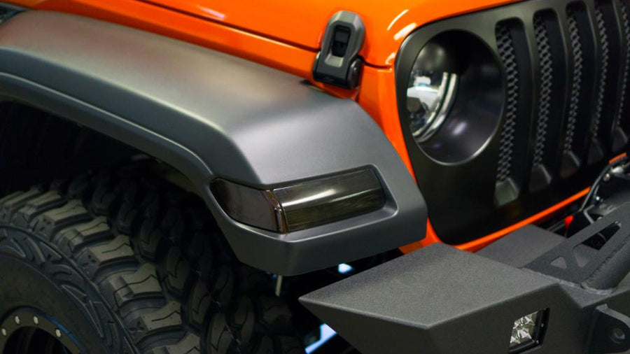 Front Reflectors and Turn Signal Smoke Tint Overlay | 2018 Jeep JL Wrangler Sport  ONLY