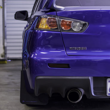 2008-2017 Mitsubishi EVO X Rear Bumper Reflector Overlay - Smoke Tint