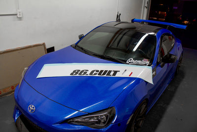 86 Cult Window Banner ( White / Black )