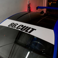 86 Cult Window Banner ( White / Black )