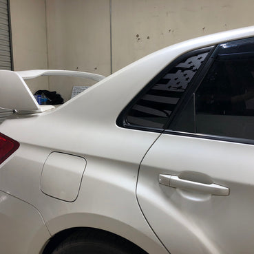 Distressed Flag Quarter Window DECAL Set (2008–2014 Subaru WRX/STI)