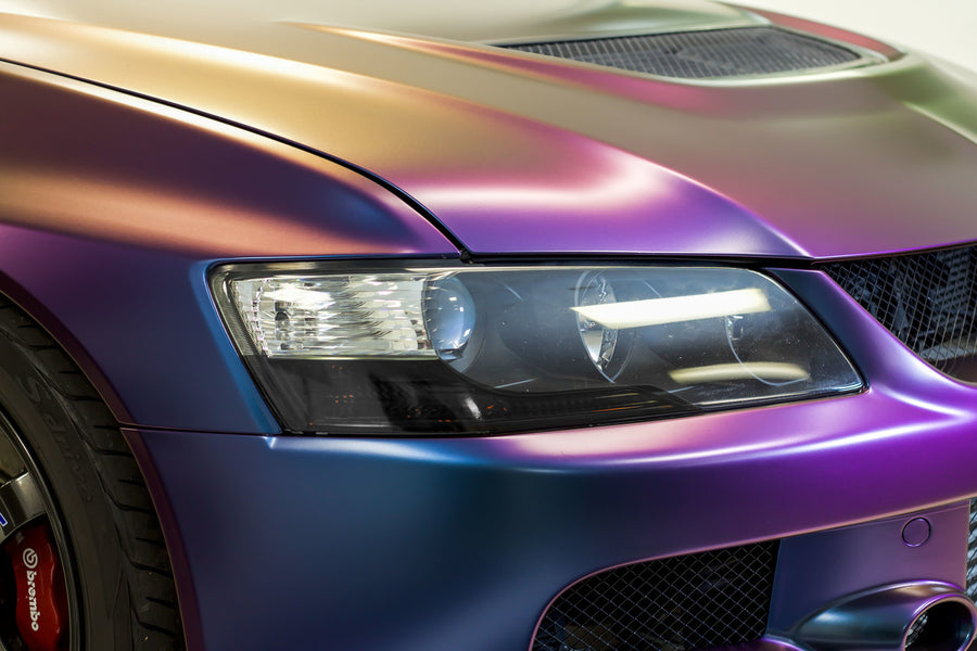 Headlight Amber Delete Overlay - Smoke Tint |  2006 - 2007 Mitsubishi Evolution IX / EVO 9