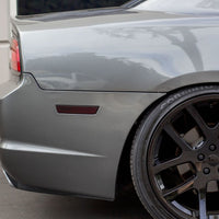 Rear Bumper Side Reflector Overlays - Smoke Tint / Gloss Black | 2011-2014 Dodge Charger