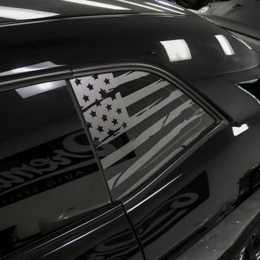 Distressed Flag Quarter Window DECAL