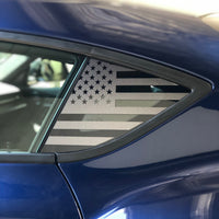 Pre-Cut American Flag Rear Quarter Window DECAL Set - Satin Black / Satin Grey | 2020+ Toyota GR Supra