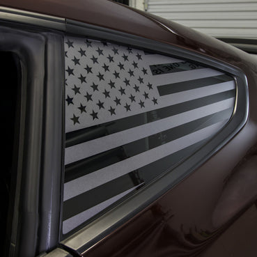 American Flag Quarter Window DECAL Set (2015-2023 Mustang)