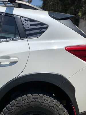 Distressed Flag Quarter Window DECAL