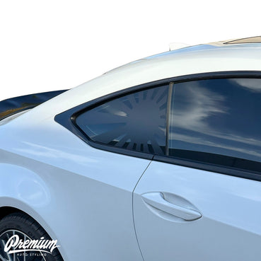 2015-2019 Lexus RC Quarter Window Rising Sun Flag Decals (Pair) SATIN BLACK