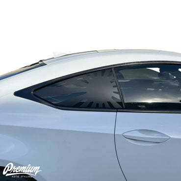 2015-2019 Lexus RC Quarter Window Rising Sun Flag Decals (Pair) SATIN BLACK