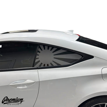 2015-2019 Lexus RC Quarter Window Rising Sun Flag Decals (Pair) SATIN DARK GRAY