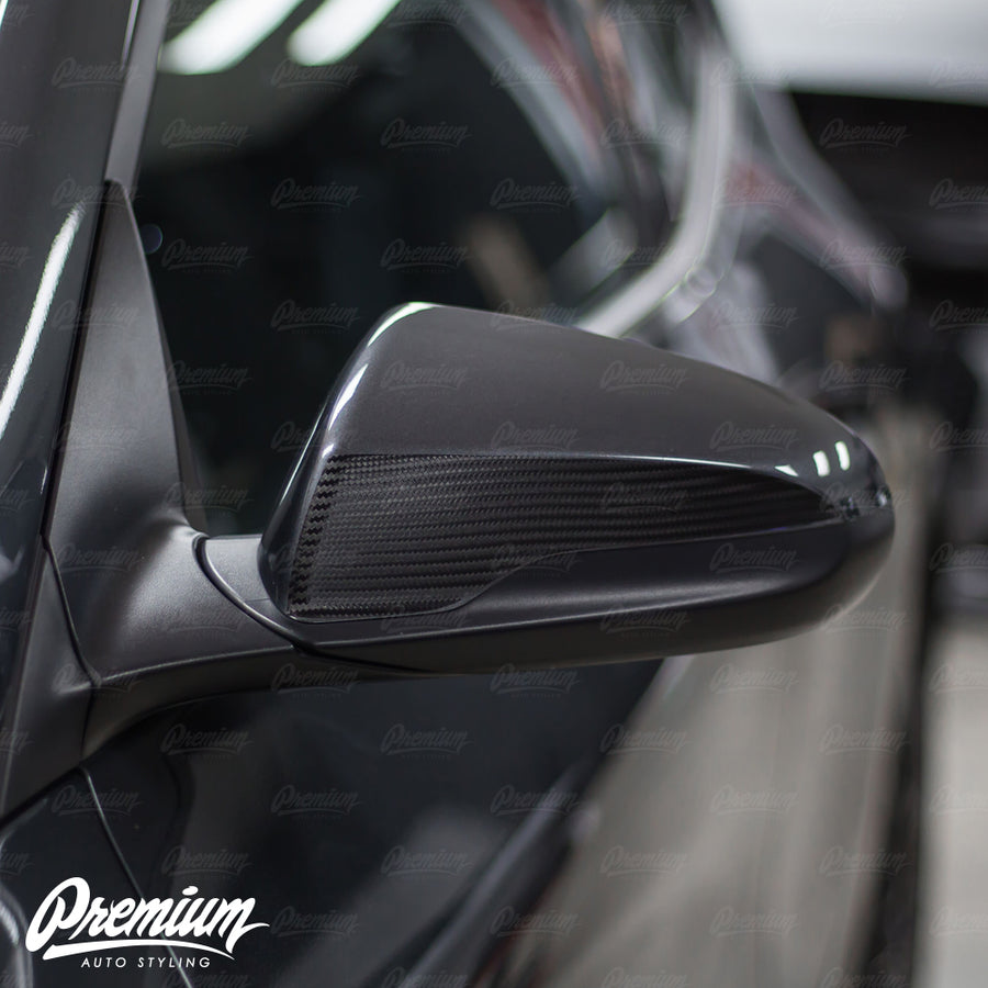 2018-2019 Hyundai Veloster Mirror Accent Vinyl Overlays - Carbon Fiber Vinyl
