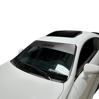 Premium Auto Styling logo Windshield Banner (Satin Dark Gray Base / Gloss Black Logo)