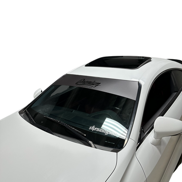 Premium Auto Styling logo Windshield Banner (Satin Dark Gray Base / Gloss Black Logo)