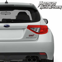 2008-2014 Subaru WRX & STI Hatchback Red Tail Light Tint Overlays w/ Reverse Cut Outs
