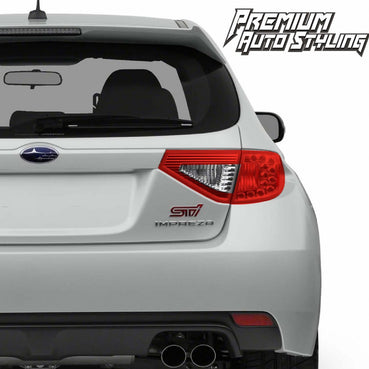 2008-2014 Subaru WRX STI Hatchback Red Tail Light Tint Overlays