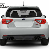 2008-2014 Subaru WRX & STI Hatchback Red Tail Light Tint Overlays w/ Reverse Cut Outs
