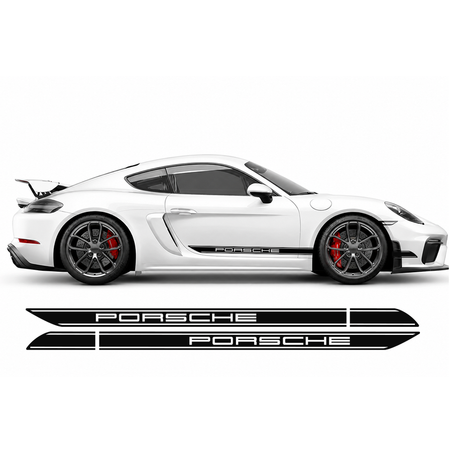 Porsche Cayman & Boxster Pre-Cut Side Rocker Panel Decal Set | 2005–2020