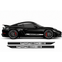 Porsche Cayman & Boxster Pre-Cut Side Rocker Panel Decal Set V2 | 2005–2020