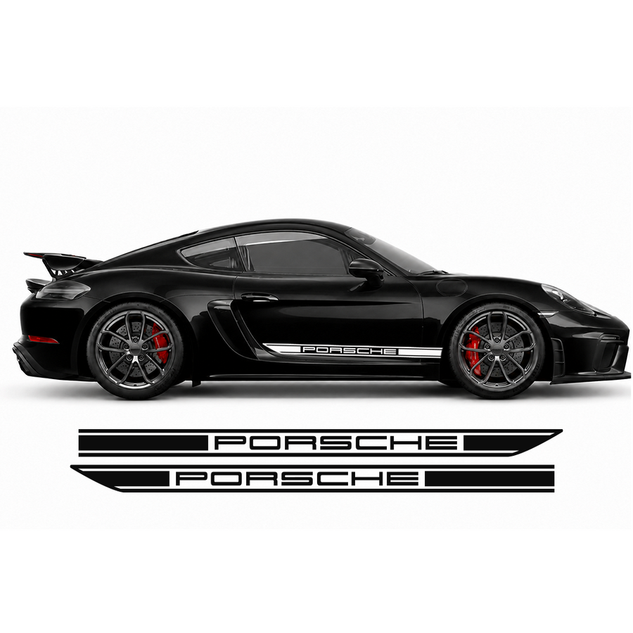 Porsche Cayman & Boxster Pre-Cut Side Rocker Panel Decal Set V2 | 2005–2020