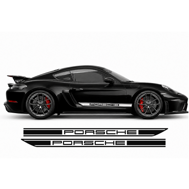 Porsche Cayman & Boxster Pre-Cut Side Rocker Panel Decal Set V2 | 2005–2020