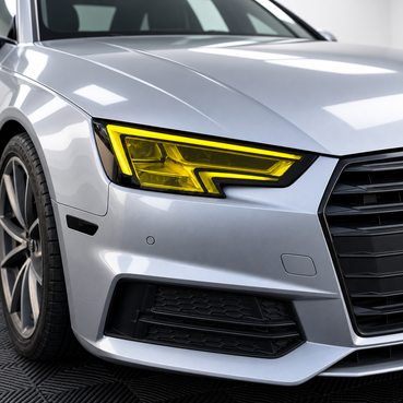 2017–2019 Audi A4 / S4 B9 DRL Tint + Amber Delete Overlays & Yellow Headlight | Pre-Cut Kit