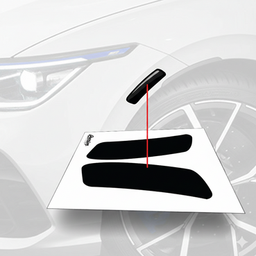 2022-2026 VW MK8 Golf R Side Marker Overlays - Full kit show in Gloss Black
