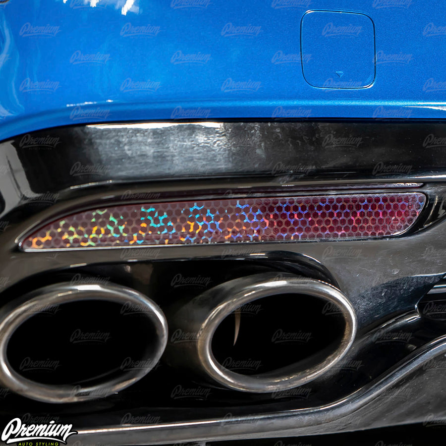 Rear Bumper Reflector  Overlay -Bio-Hex Tint | 2018-2021 Stinger (GT Model Only)