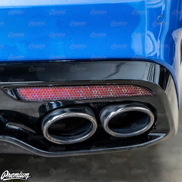 2018-2021 Kia Stinger GT rear bumper reflector bio-hex overlay