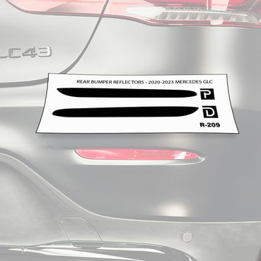 Rear Bumper Reflector Tint Pre-cut Overlays | 2020-2023 Mercedes GLC