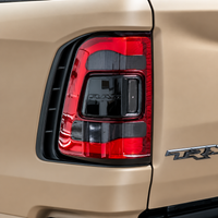 2021–2024 Ram 1500 TRX smoked tint overlays installed over the clear taillight sections